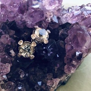 Natural Green Amethyst (Prasiolite) & Diamond
